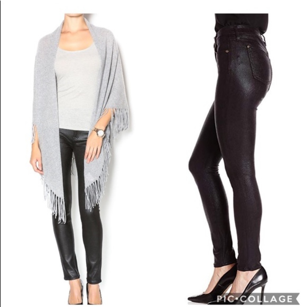 Seven for All Mankind HW Skinny in Black Metallic - Picture 2 of 8